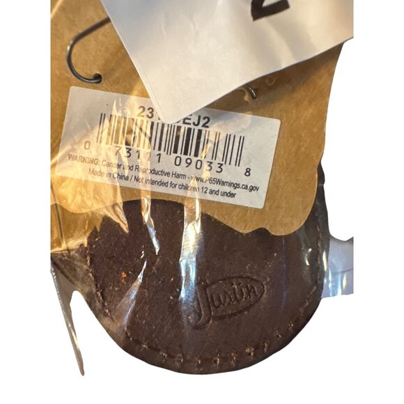 Justin Western Leather Fringe Earrings NWT $39 Retail - Picture 4 of 4